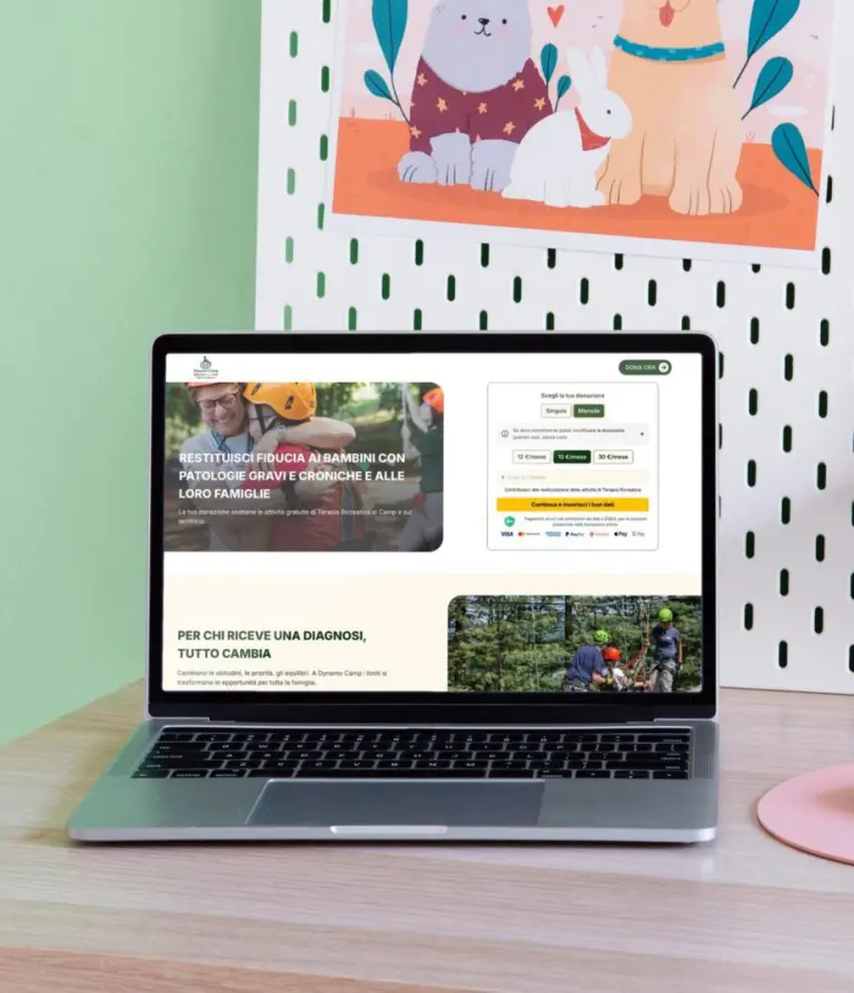 Landing page donazioni Dynamo Camp