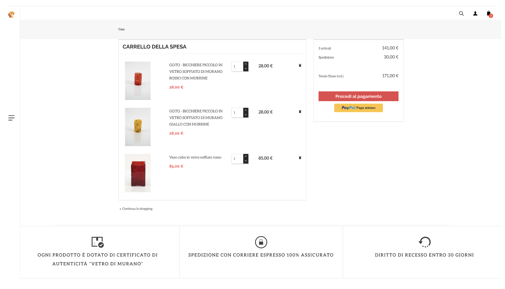 glass murano shop online prestashop