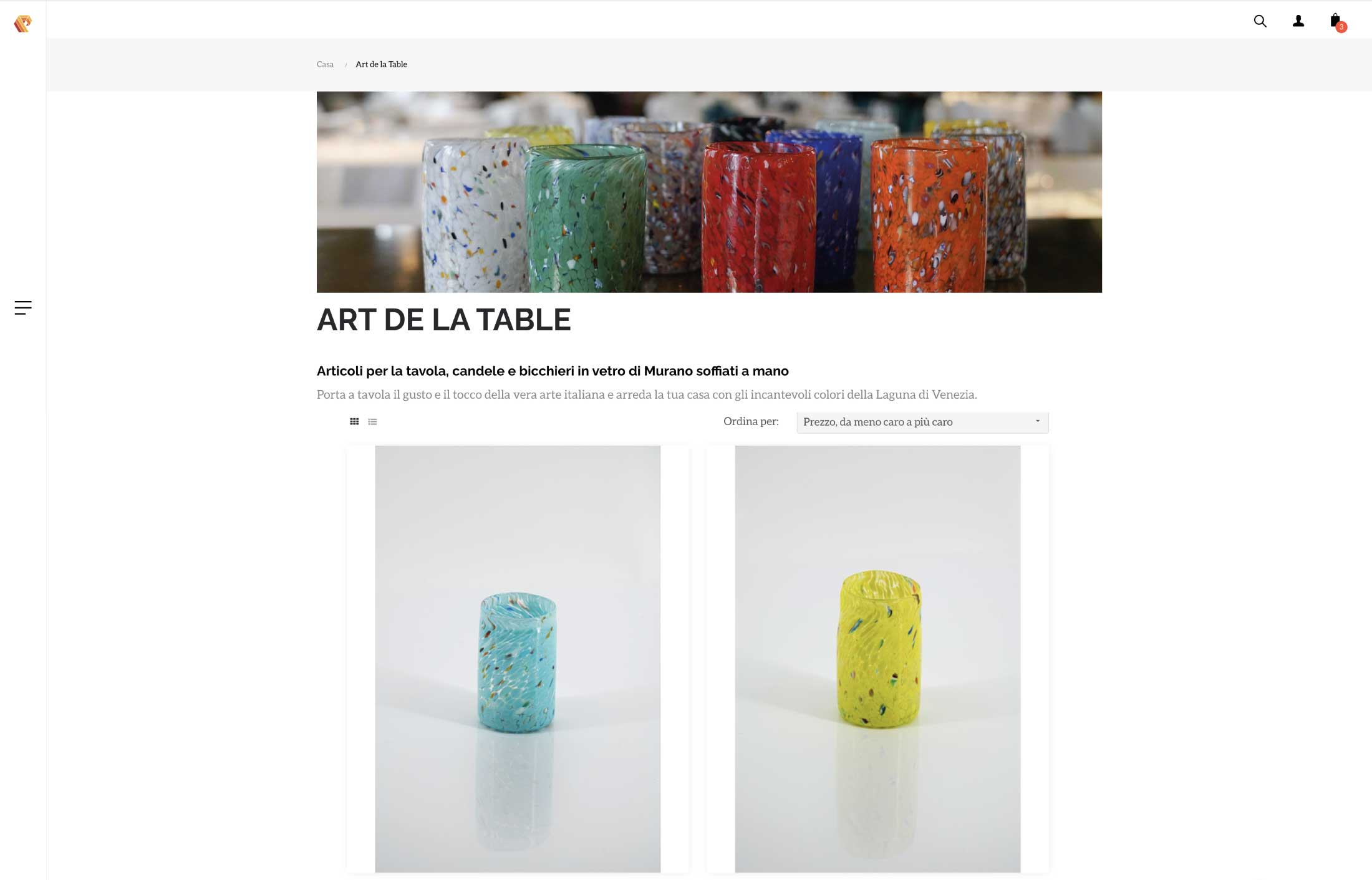 wave glass murano shop online