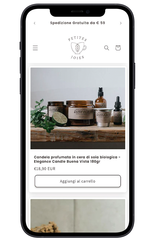 realizzare ecommerce mobile shopify